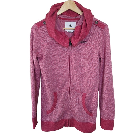 Burton Women’s Red Full Zip Hoodie SZ S - Picture 2 of 14